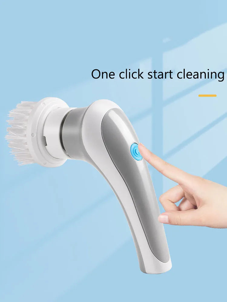 Handheld Scrubber Brush Multifunctional Electric Brush Cleaner 360 Degree Rotation 3 Replaceable Brush Heads Kichen Accessories